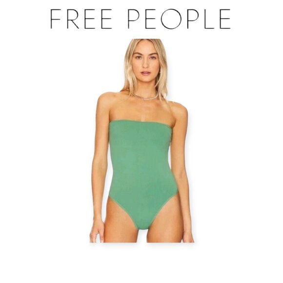 Free People Intimately FP Tati Tube Bodysuit in Mermaid Green size M/L - Picture 1 of 8